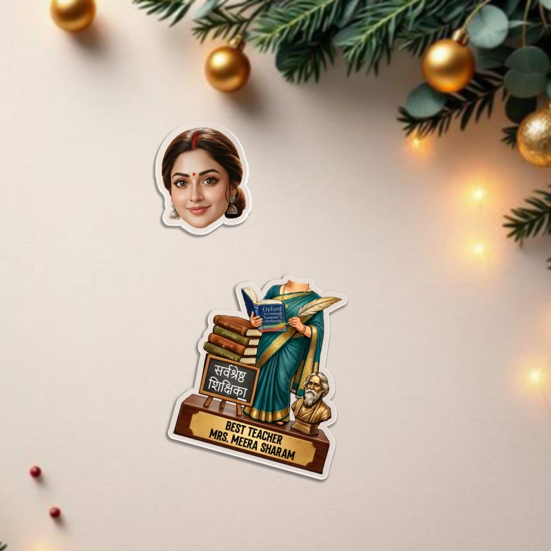 Personalized Best Teacher Bobblehead Caricature with Battery Powered Shaking Head Feature  Appreciation Gift for Teachers, Tutors & Professors  Teachers Day Gift for Mam